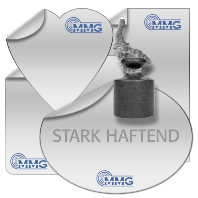 Aufkleber stark klebend